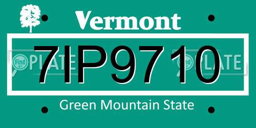 7IP9710 Vermont License Plate