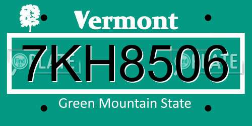 7KH8506 Vermont License Plate