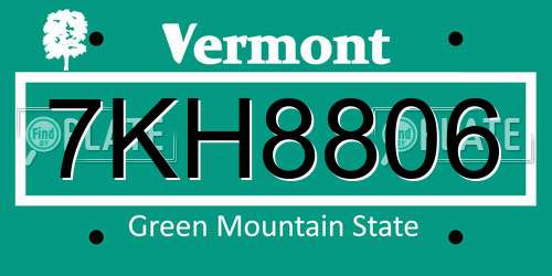 7KH8806 Vermont License Plate