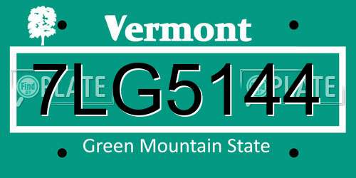 7LG5144 Vermont License Plate
