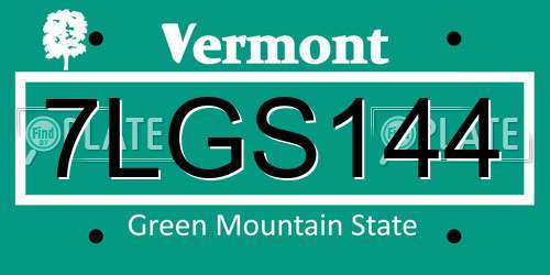 7LGS144 Vermont License Plate