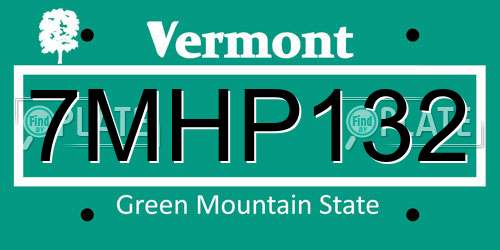 7MHP132 Vermont License Plate