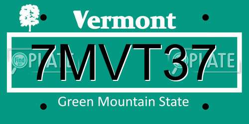 7MVT37 Vermont License Plate