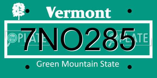 7NO285 Vermont License Plate