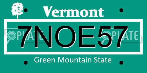 7NOE57 Vermont License Plate