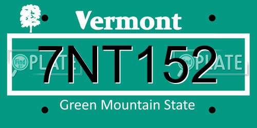 7NT152 Vermont License Plate