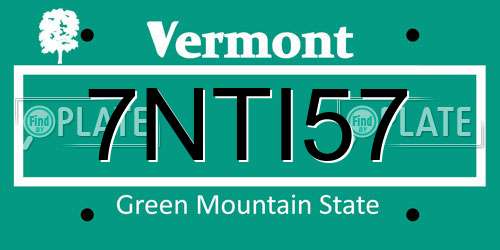 7NTI57 Vermont License Plate