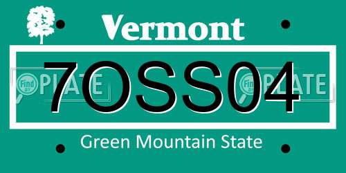 7OSS04 Vermont License Plate