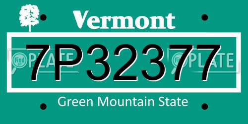 7P32377 Vermont License Plate