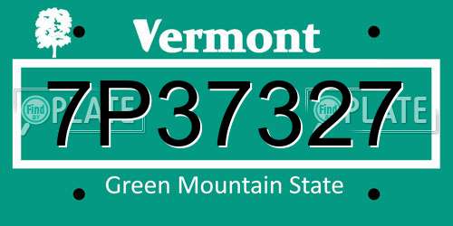 7P37327 Vermont License Plate