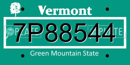 7P88544 Vermont License Plate