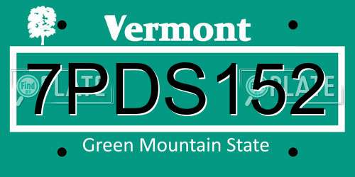 7PDS152 Vermont License Plate