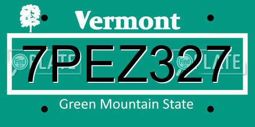 7PEZ327 Vermont License Plate