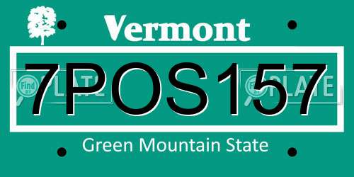 7POS157 Vermont License Plate