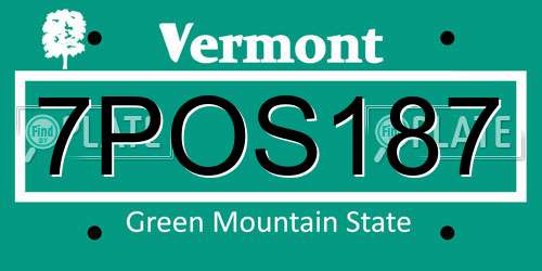 7POS187 Vermont License Plate