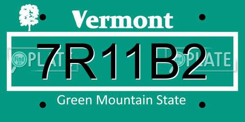 7R11B2 Vermont License Plate