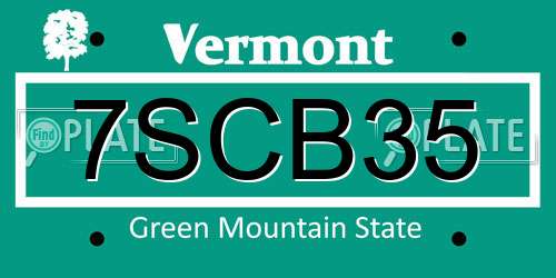 7SCB35 Vermont License Plate