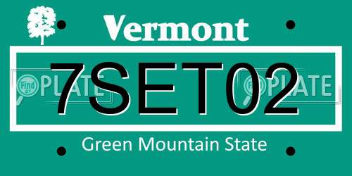 7SET02 Vermont License Plate