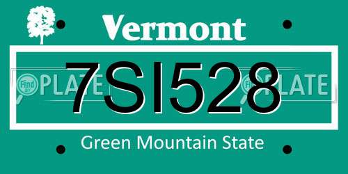 7SI528 Vermont License Plate