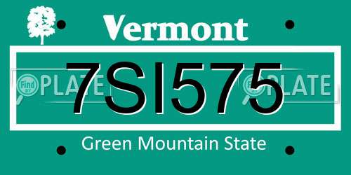 7SI575 Vermont License Plate