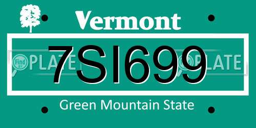 7SI699 Vermont License Plate