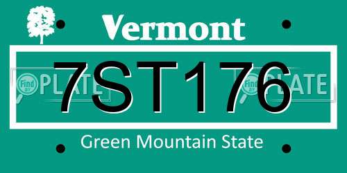 7ST176 Vermont License Plate
