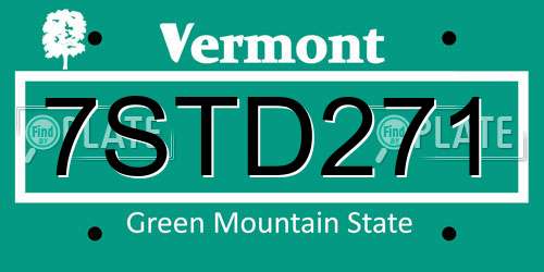 7STD271 Vermont License Plate