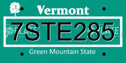 7STE285 Vermont License Plate