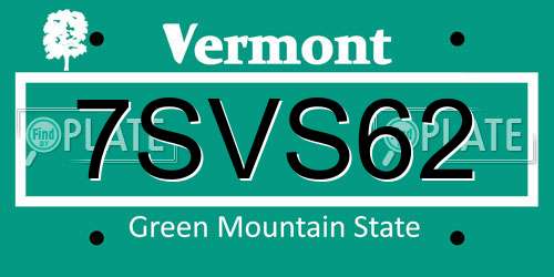 7SVS62 Vermont License Plate
