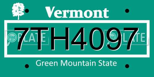 7TH4097 Vermont License Plate