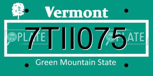 7TII075 Vermont License Plate