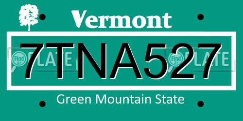 7TNA527 Vermont License Plate