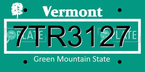 7TR3127 Vermont License Plate