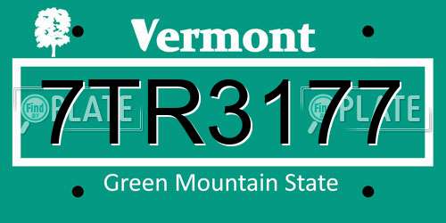7TR3177 Vermont License Plate
