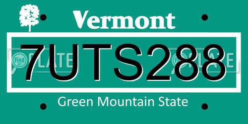 7UTS288 Vermont License Plate