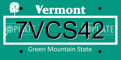 7VCS42 Vermont License Plate