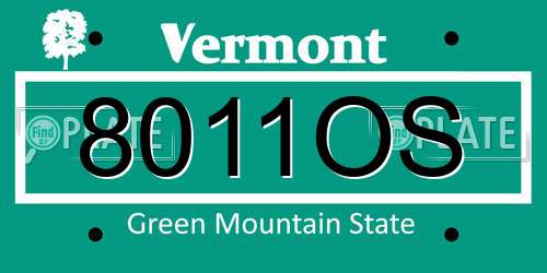 8011OS Vermont License Plate