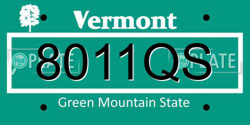 8011QS Vermont License Plate