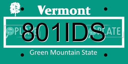 801IDS Vermont License Plate