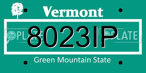 8023IP Vermont License Plate