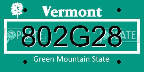 802G28 Vermont License Plate