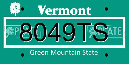 8049TS Vermont License Plate