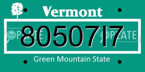 80507I7 Vermont License Plate