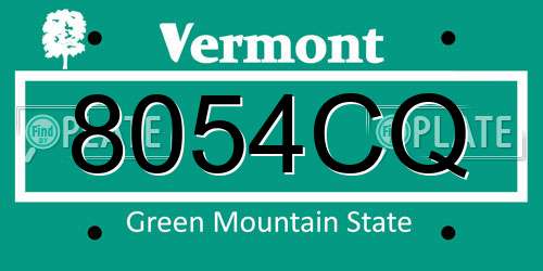 8054CQ Vermont License Plate