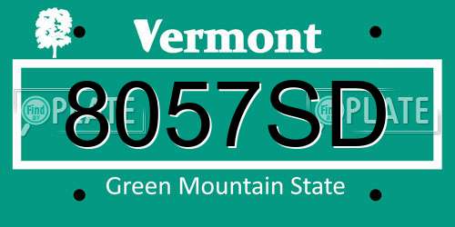 8057SD Vermont License Plate