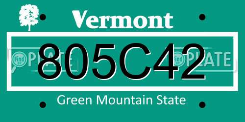 805C42 Vermont License Plate