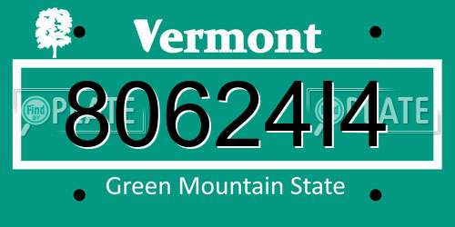 80624I4 Vermont License Plate