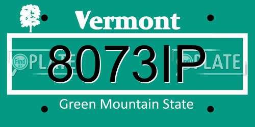 8073IP Vermont License Plate