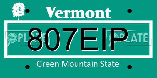 807EIP Vermont License Plate