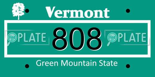 808 Vermont License Plate